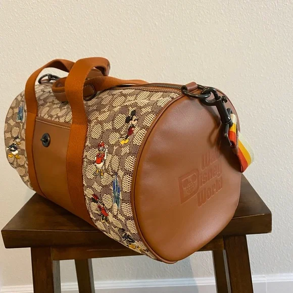 Disney X Coach Duffle In Signature Textile Jacquard With Mickey Mouse And Friend - Picture 6 of 7